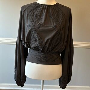 Buckle grey long sleeve top